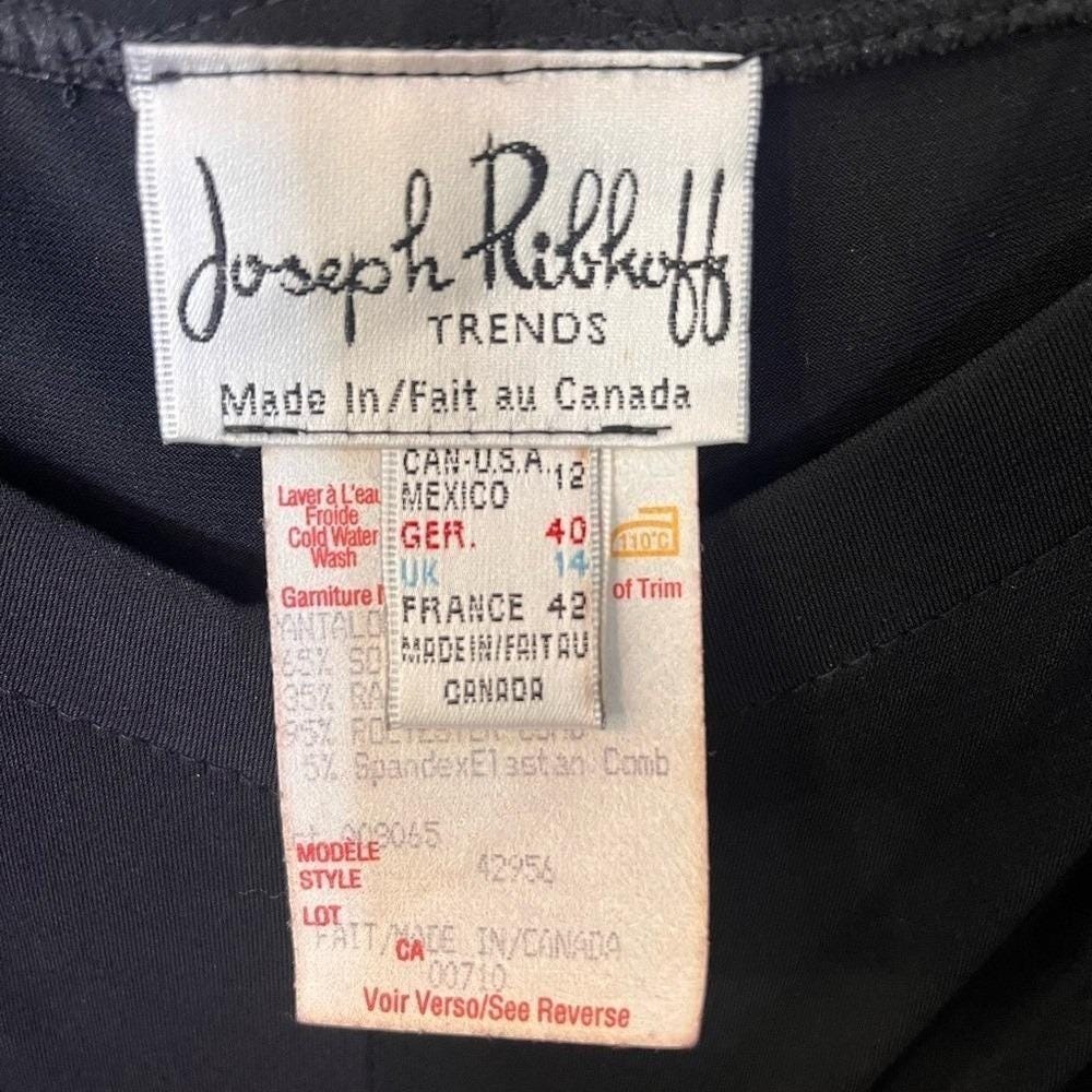 Joseph Ribkoff Trends Black Silk Blend Straight Leg Trousers Pants Womens 12 - Picture 3 of 8